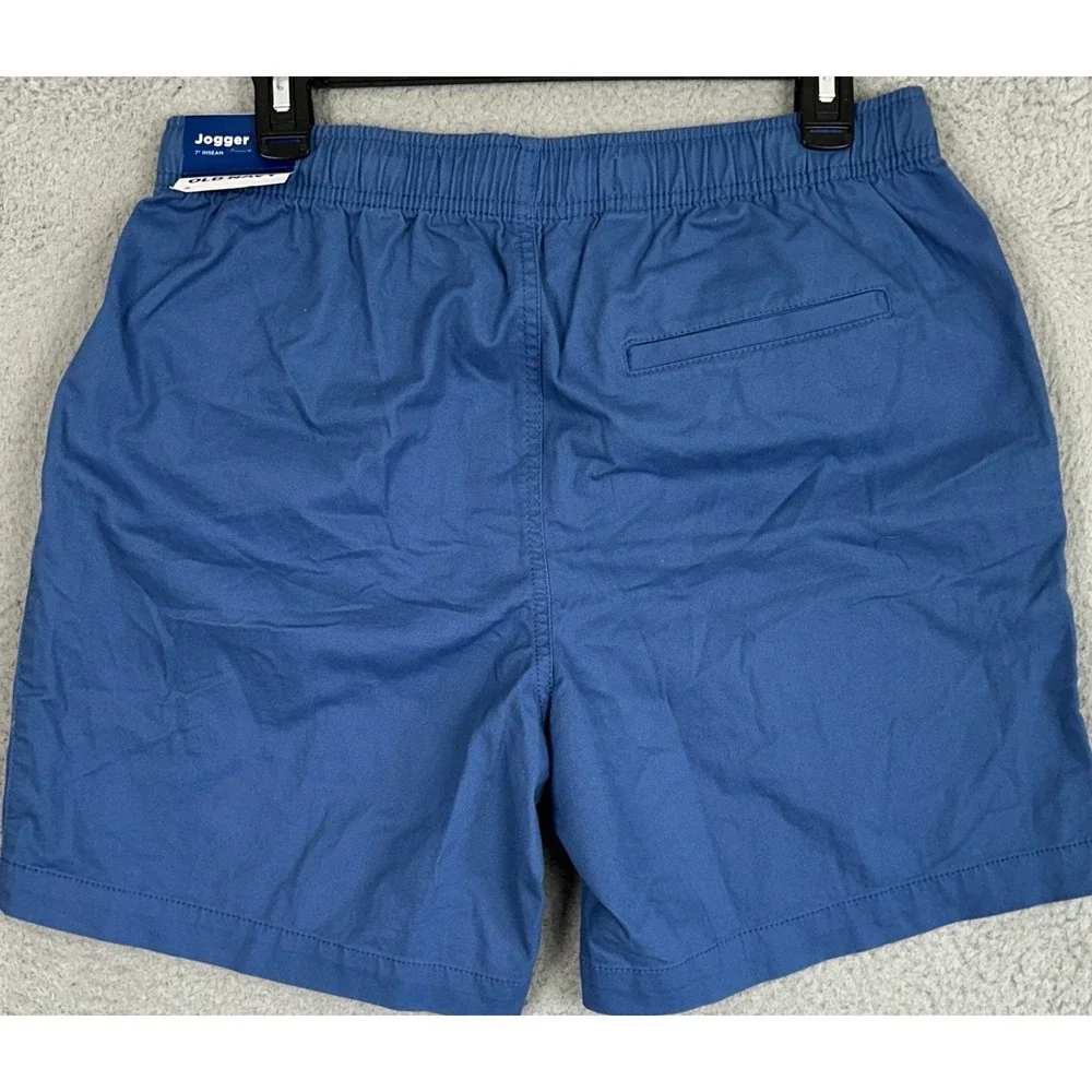 NEW Old Navy Jogger Shorts Mens Small Blue Built-In Flex Pull On Stretch Waist